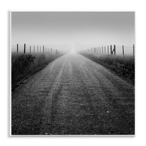 Stupell Industries Foggy Country Road Landscape & Nature Photography Unframed Art Print Wall Art, 12 x 12