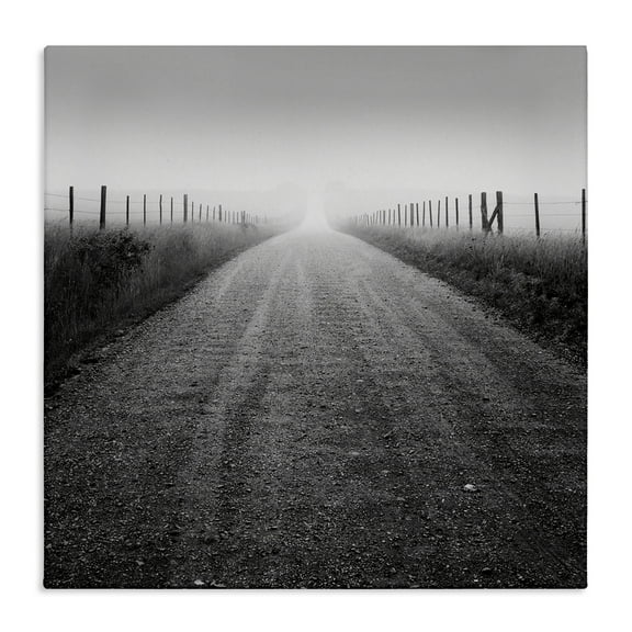 Stupell Industries Foggy Country Road Landscape & Nature Photography Wrapped Canvas Art Print Wall Art, 17 x 17