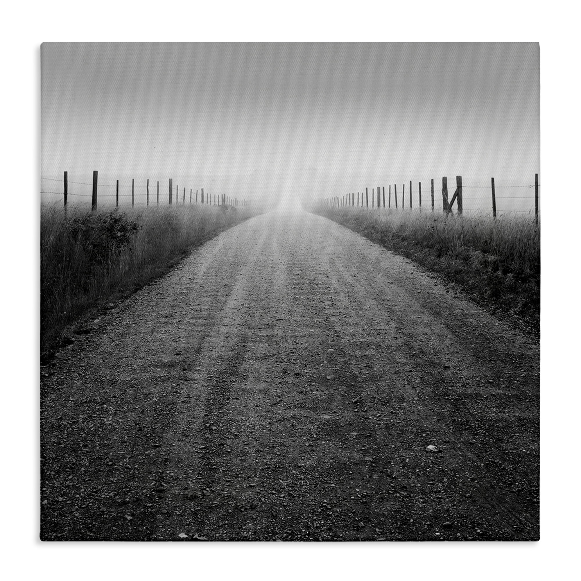 Stupell Industries Foggy Country Road Landscape & Nature Photography Wrapped Canvas Art Print Wall Art, 24 x 24