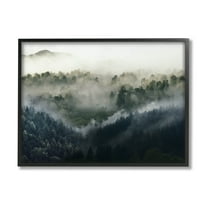 Stupell Industries Foggy Green Mountain Peaks Photograph Black Framed Art Print Wall Art, Design by Ziwei Li