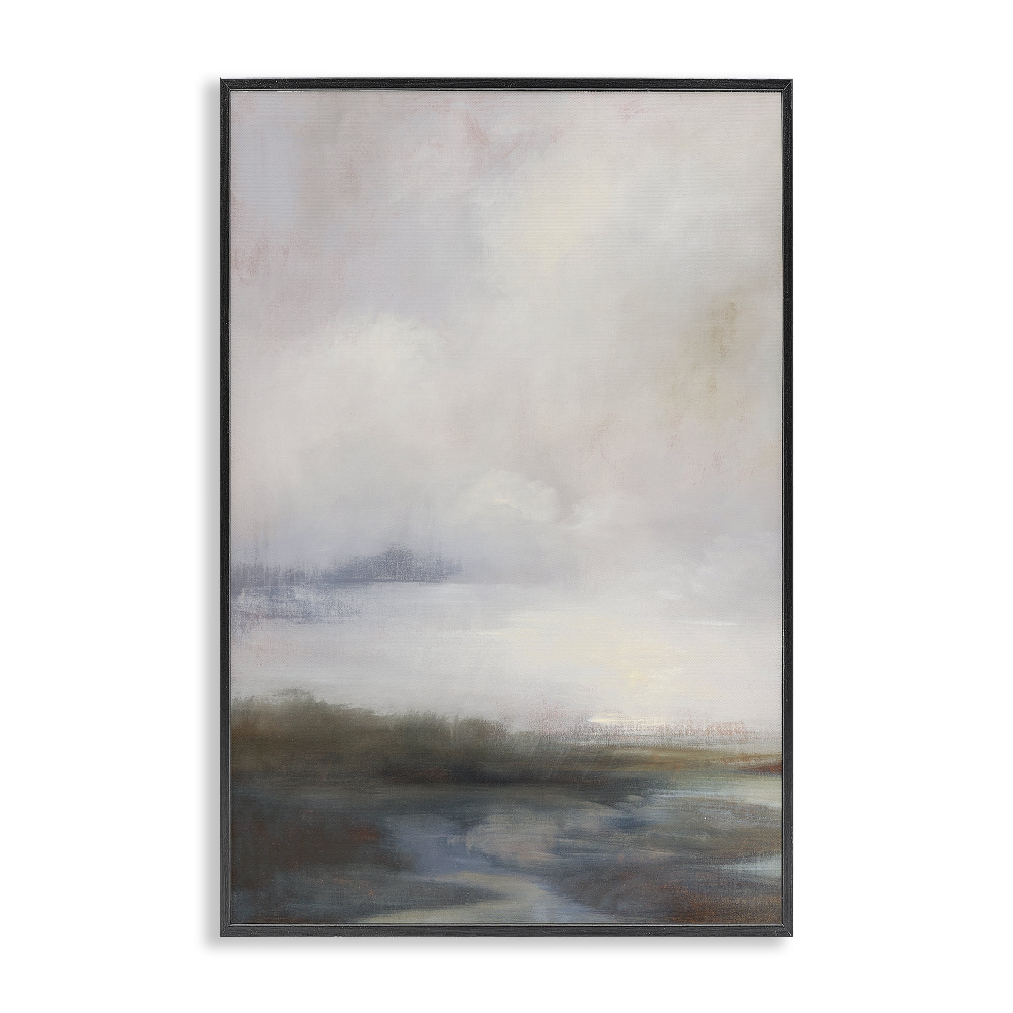 Stupell Industries Foggy Grey Landscape Landscape & Nature Painting Black Framed Art Print Wall Art, 12 x 18
