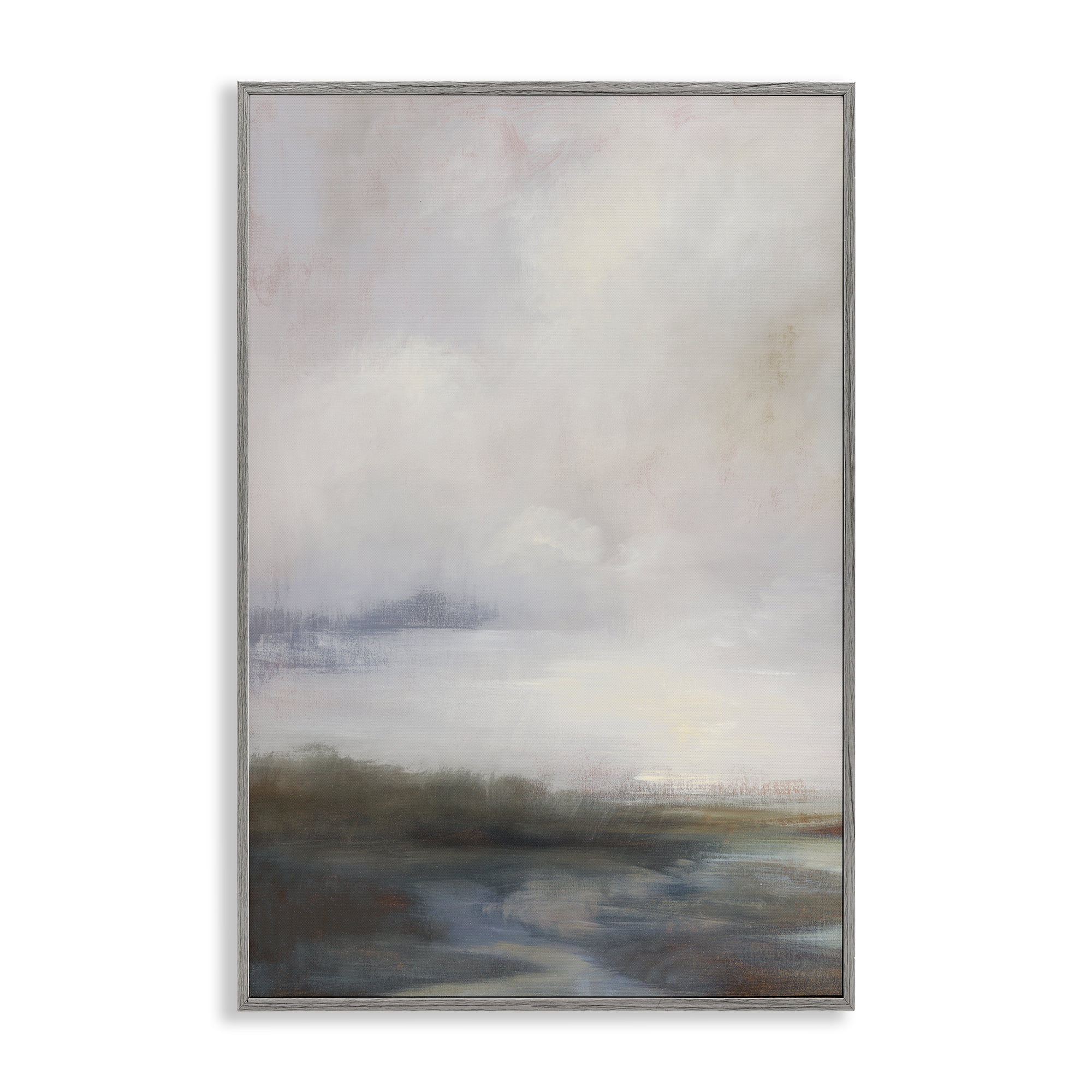 Stupell Industries Foggy Grey Landscape Landscape & Nature Painting Gray Framed Art Print Wall Art, 20 x 30