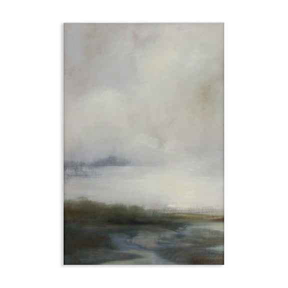 Stupell Industries Foggy Grey Landscape Landscape & Nature Painting Wrapped Canvas Art Print Wall Art, 16 x 24