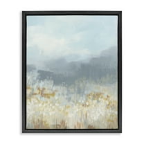 Stupell Industries Foggy Grey Mountains Landscape Painting Black Floater Framed Art Print Wall Art, 17 x 21