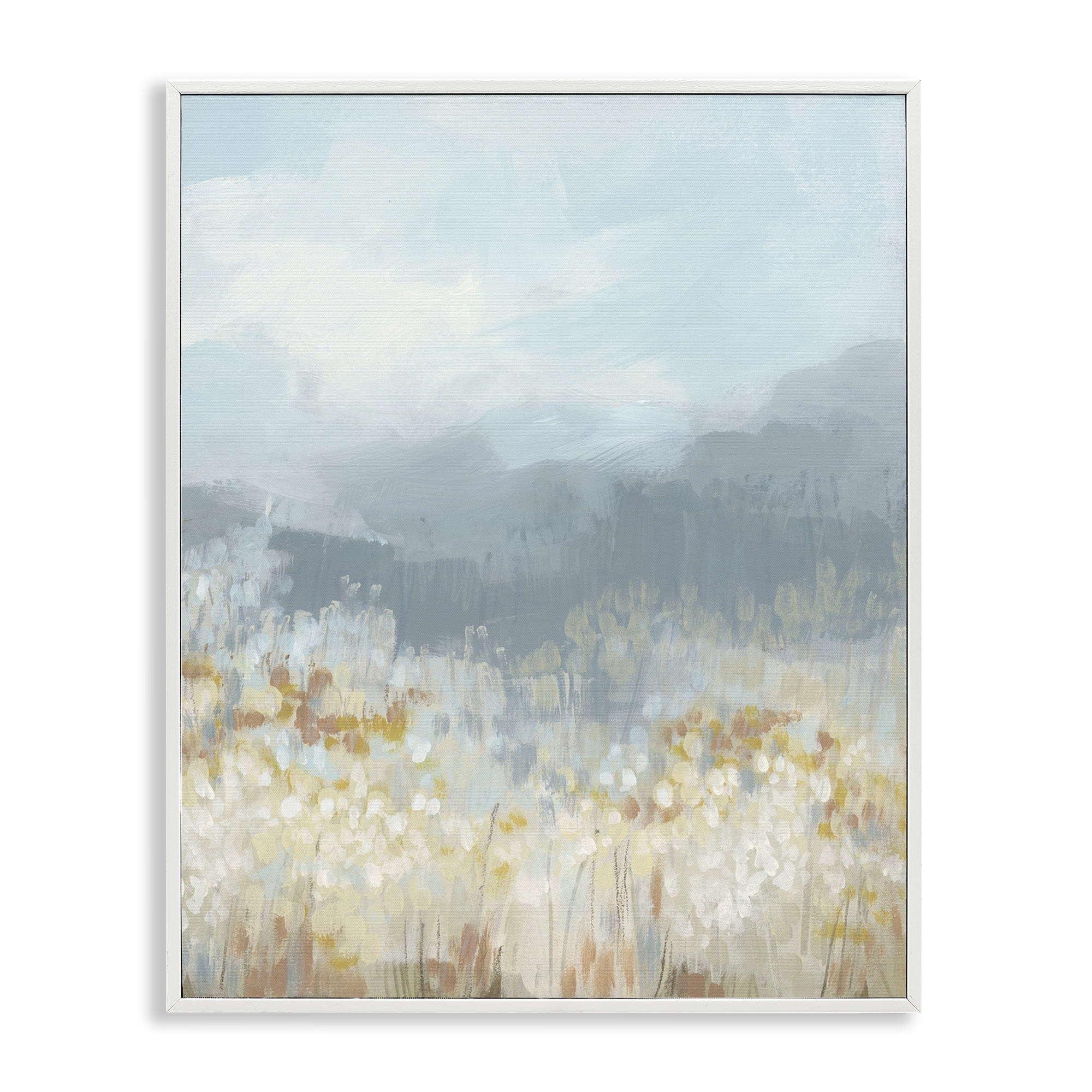 Stupell Industries Foggy Grey Mountains Landscape Painting White Framed Art Print Wall Art, 24 x 30