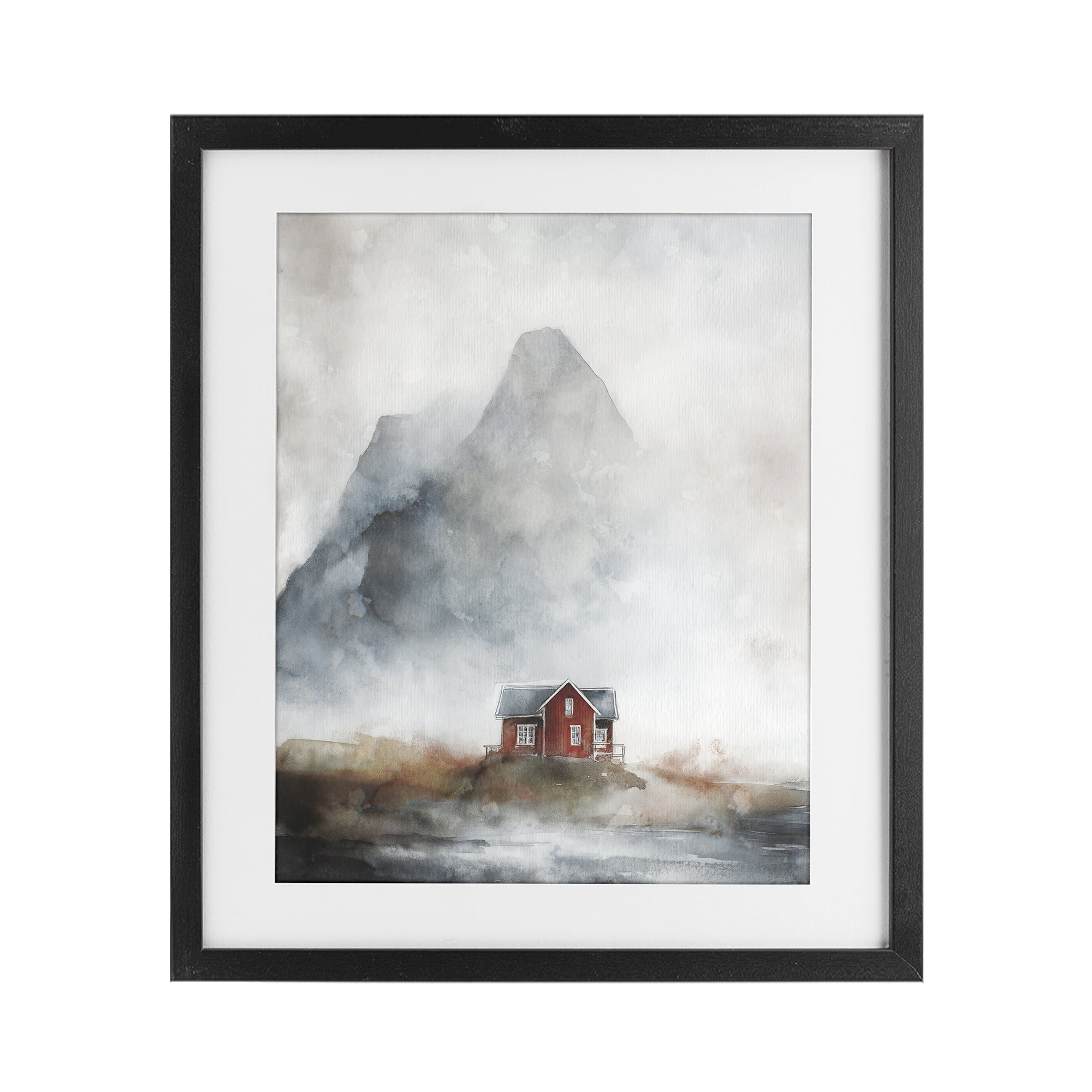 Stupell Industries Foggy Hugged Hut Black Framed Print Under Glass, design by Svetlana Aleynikova