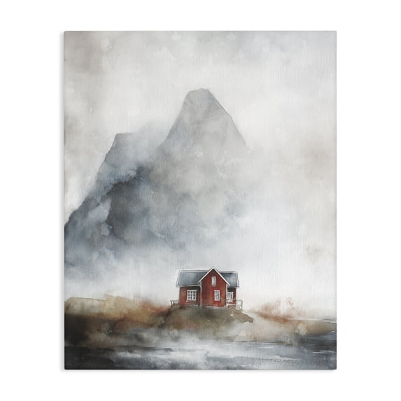 Stupell Industries Farmhouse Foggy Hugged Hut Canvas Art, 24 x 30, by Svetlana Aleynikova