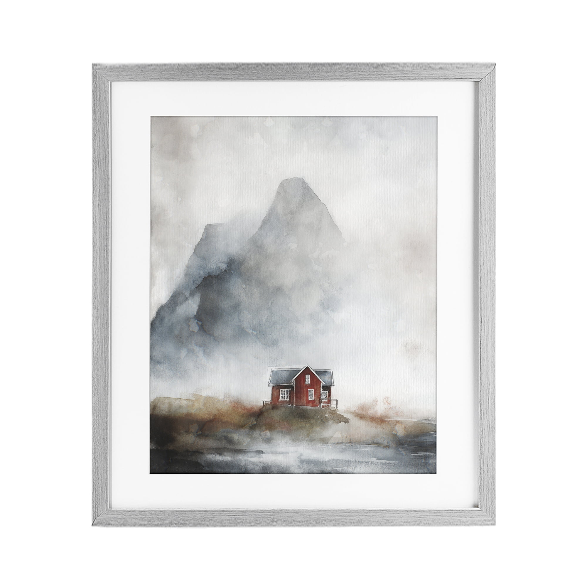 Stupell Industries Foggy Hugged Hut Gray Framed Print Under Glass, design by Svetlana Aleynikova