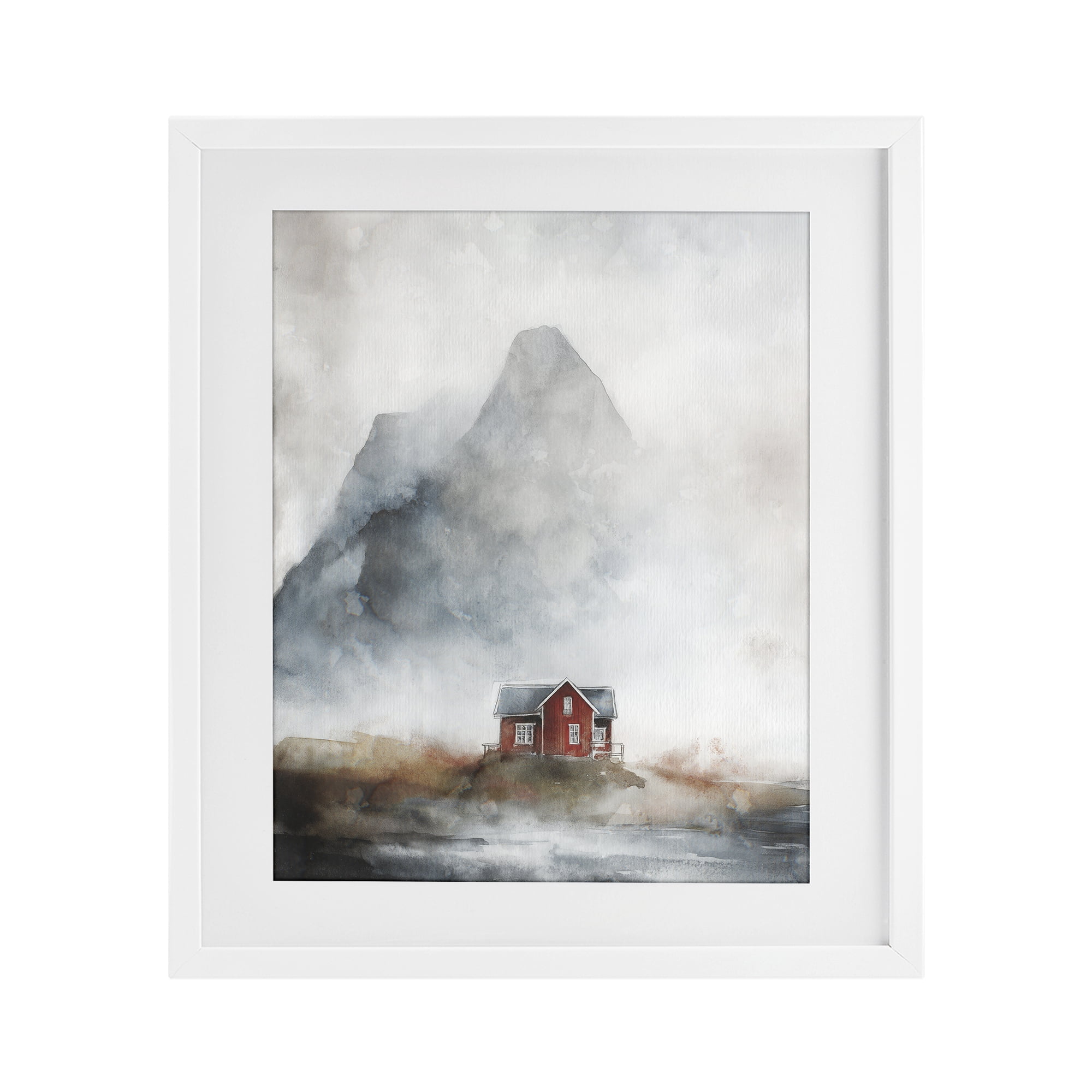 Stupell Industries Foggy Hugged Hut White Framed Print Under Glass, design by Svetlana Aleynikova