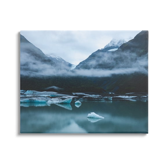 Stupell Industries Foggy Icebergs on Lake Landscape Photography Gallery Wrapped Canvas Art Print Wall Art, 30 x 24