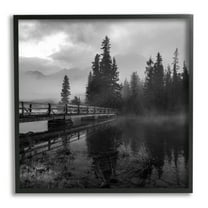 Stupell Industries Foggy Lake Water Sky Misty Forest Rustic Photography, 24 x 24, Design by Daniel Sproul