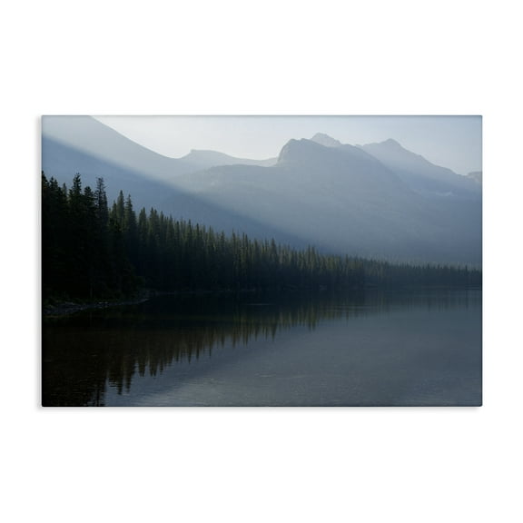 Stupell Industries Foggy Lakeside Trees Landscape Photography Gallery Wrapped Canvas Art Print Wall Art, 24 x 16