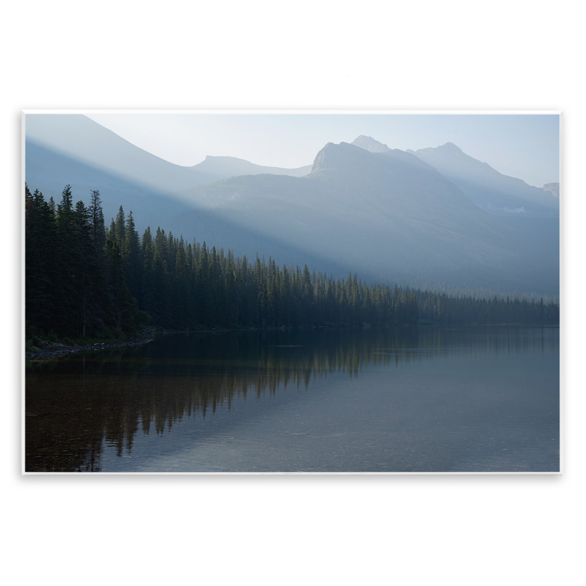 Stupell Industries Foggy Lakeside Trees Landscape Photography Unframed Art Print Wall Art, 19 x 13