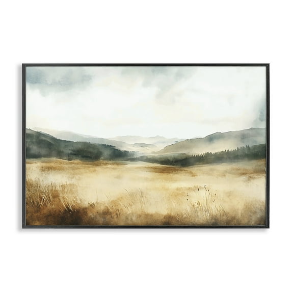 Stupell Industries Foggy Landscape Distant Hills Black Framed Giclee Art design by LSR Creative Studio, 12 x 18