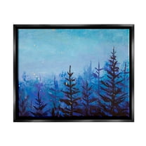 Stupell Industries Foggy Magical Forest Nature Painting Black Floater Framed Art Print Wall Art, 21 x 17