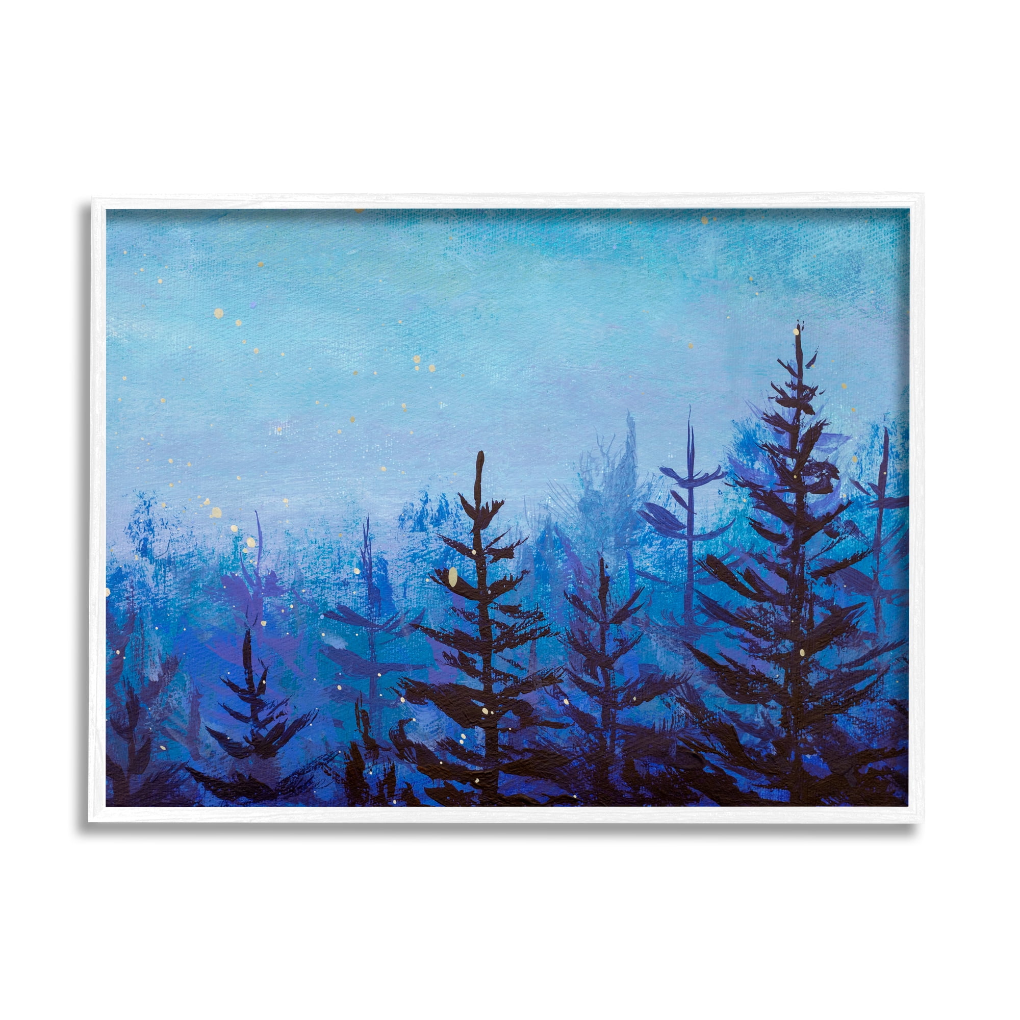 Stupell Industries Foggy Magical Forest Nature Painting White Framed Art Print Wall Art, 30 x 24