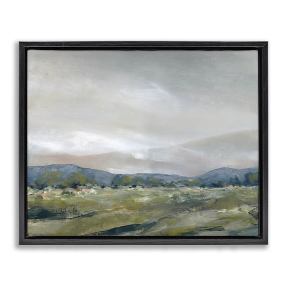 Stupell Industries Foggy Morning Mountains Landscape & Nature Painting Black Floater Framed Canvas Art Print Wall Art, 21 x 17