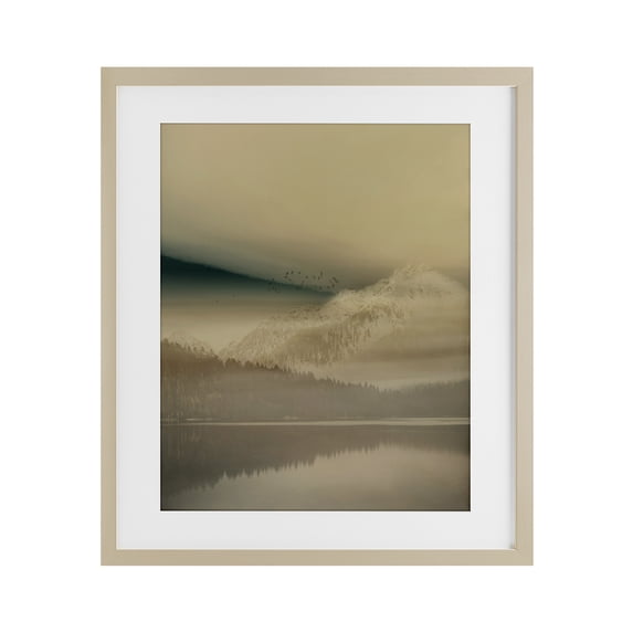 Stupell Industries Rustic Lodge Foggy Mountain Awakening Birch Framed Print Under Glass, 17 x 21, by Gemma Bardot