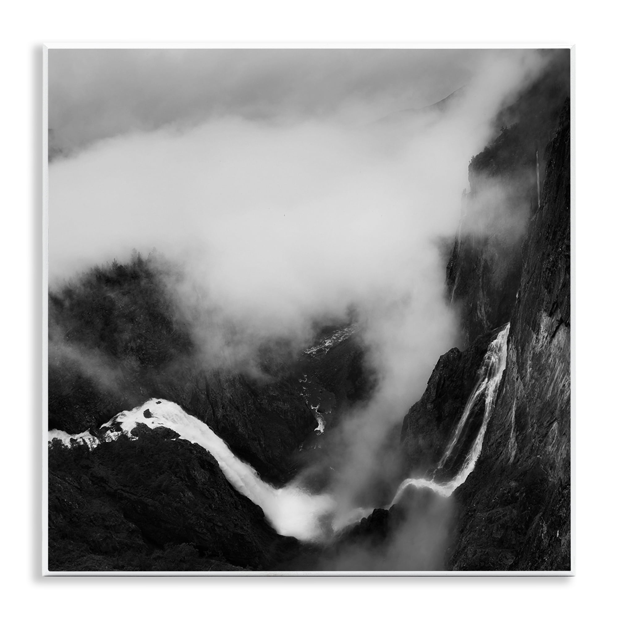 Stupell Industries Foggy Mountain Crags Abstract Photography Unframed Art Print Wall Art, 12 x 12