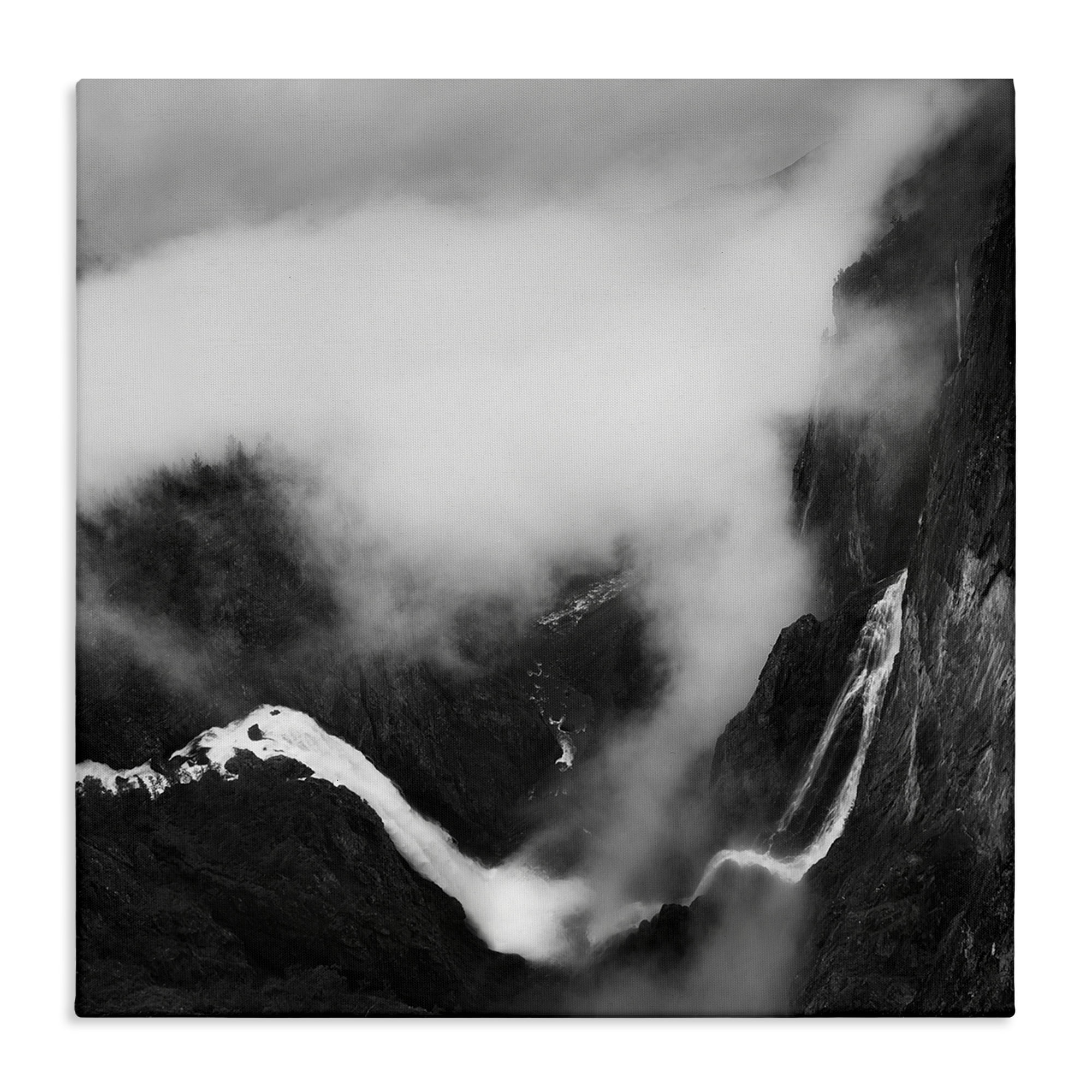 Stupell Industries Foggy Mountain Crags Abstract Photography Wrapped Canvas Art Print Wall Art, 24 x 24