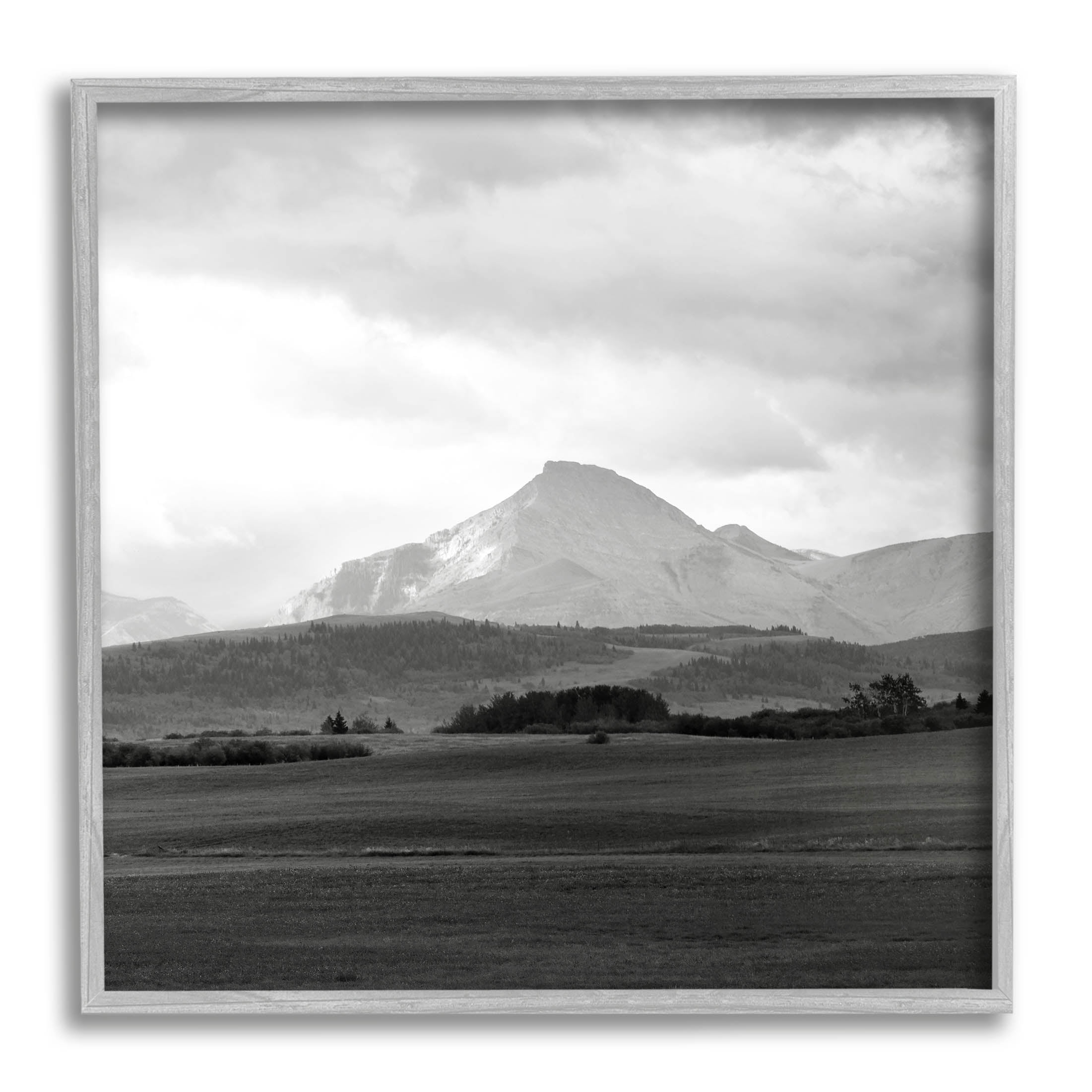 Stupell Industries Foggy Mountain Grassland Photograph Gray Framed Art Print Wall Art, Design by Carol Robinson