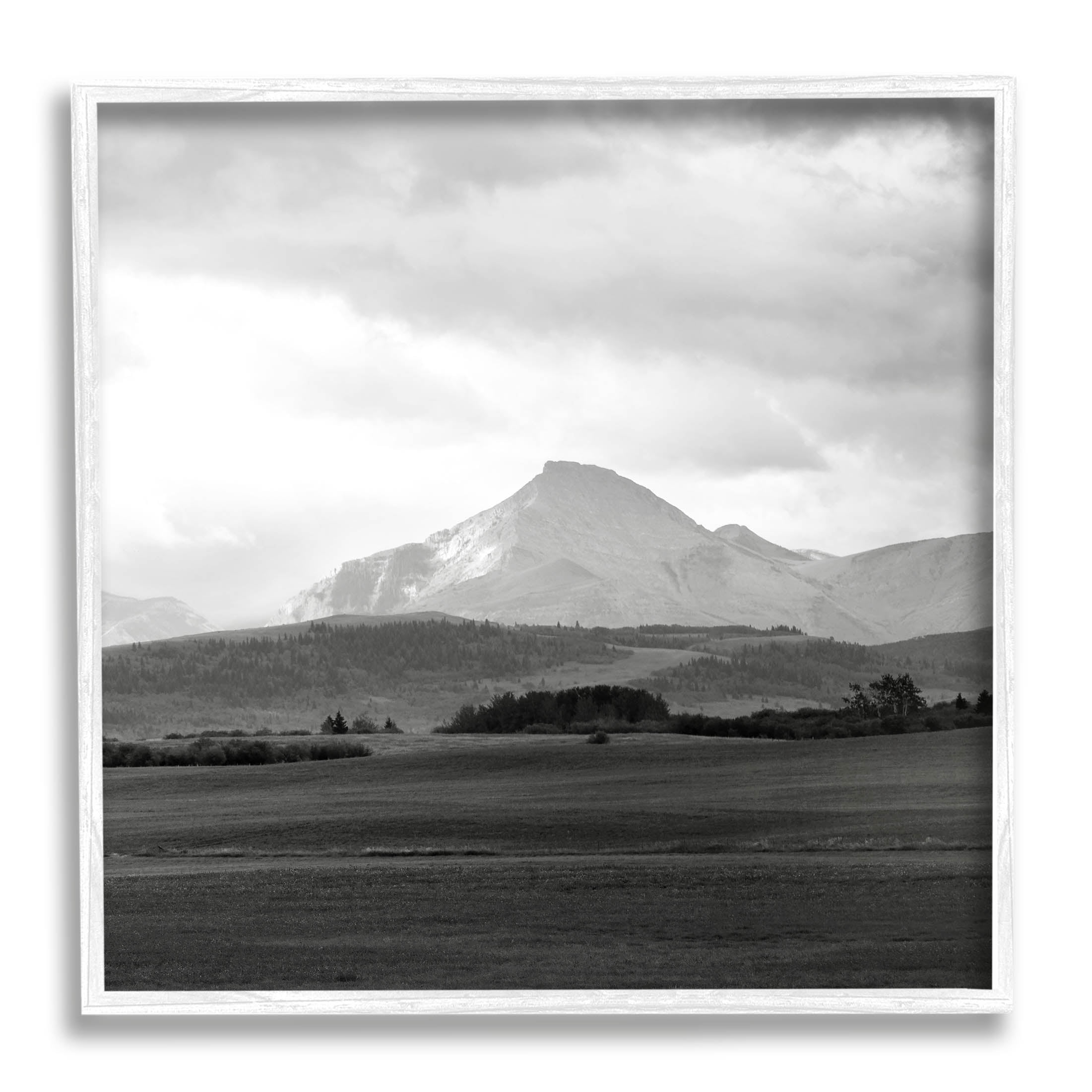 Stupell Industries Foggy Mountain Grassland Photograph White Framed Art Print Wall Art, Design by Carol Robinson