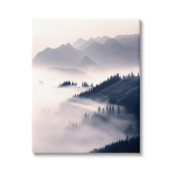 Stupell Industries Foggy Mountain Nature Nature Photography Gallery Wrapped Canvas Print Wall Art, 30 x 40