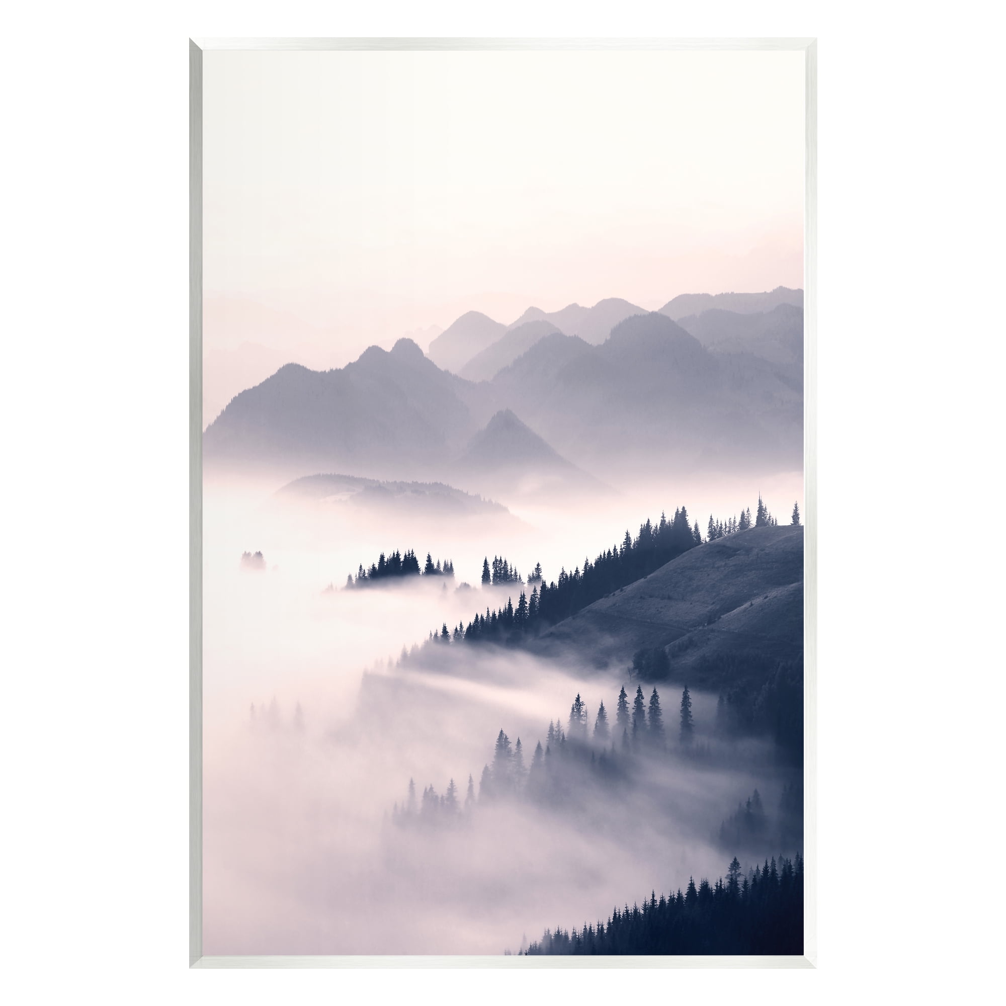 Stupell Industries Foggy Mountain Nature Nature Photography Unframed Art Print Wall Art, 13 x 19