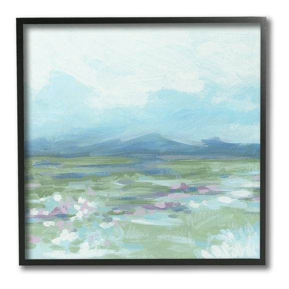 Stupell Industries Foggy Mountain Valley Landscape Painting Black Framed Art Print Wall Art, 12 x 12