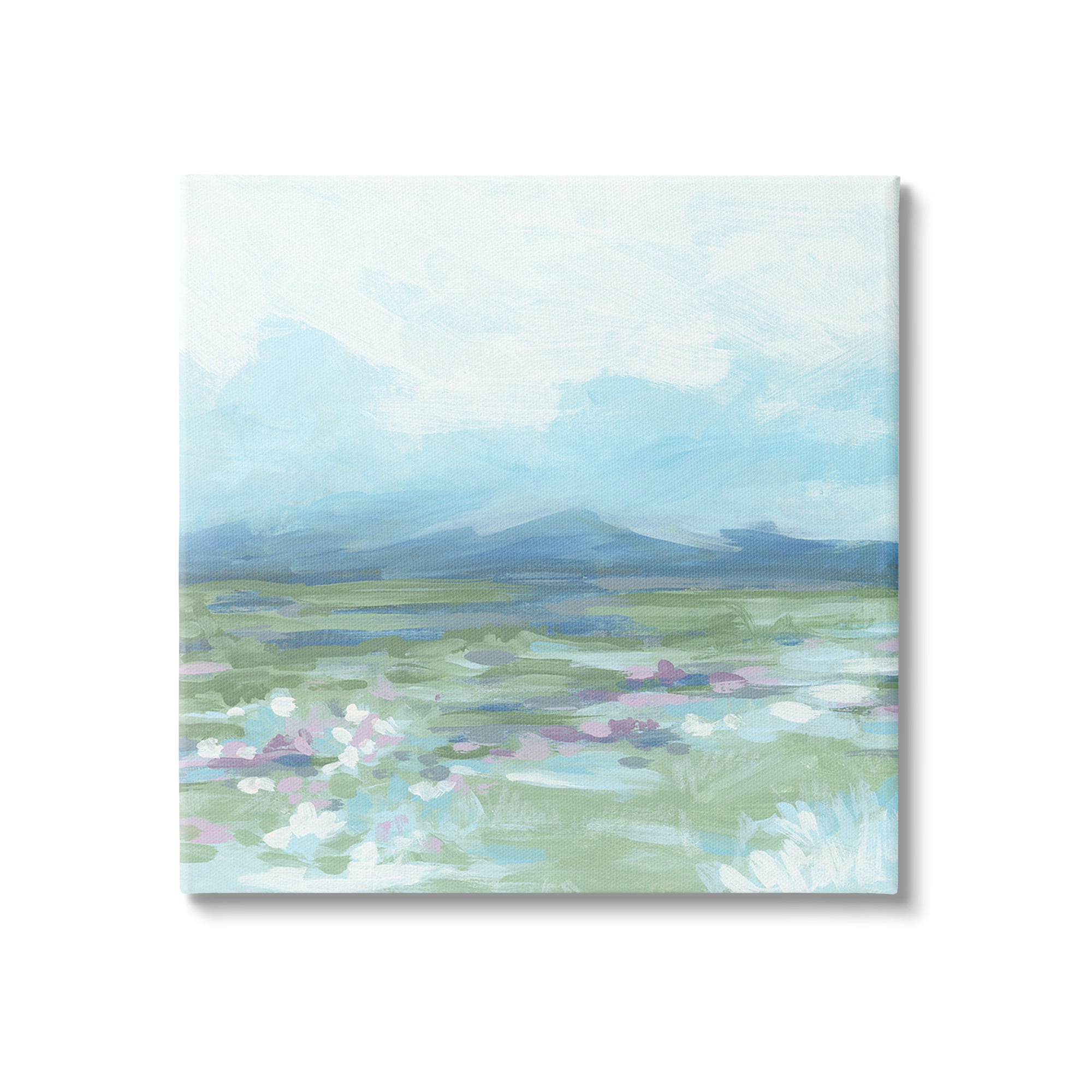 Stupell Industries Foggy Mountain Valley Landscape Painting Gallery Wrapped Canvas Art Print Wall Art, 17 x 17