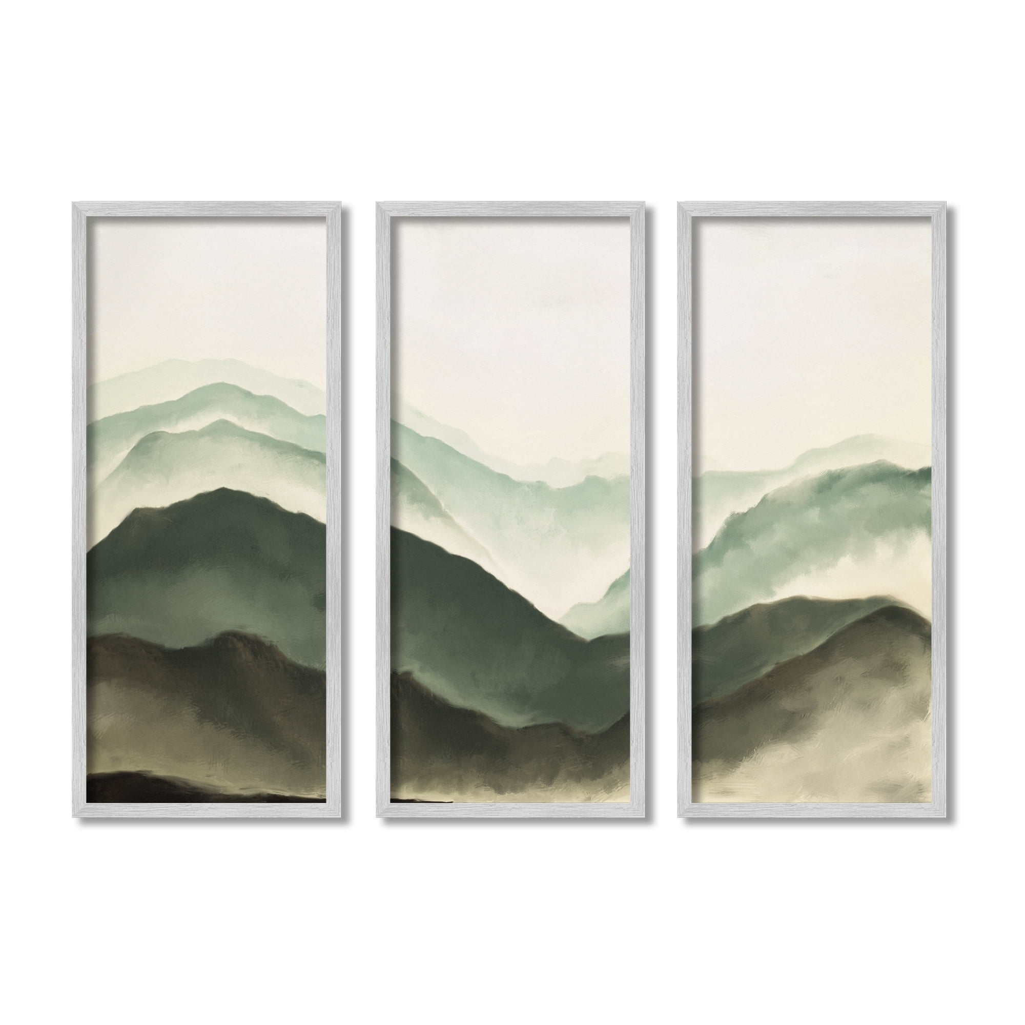 Stupell Industries Foggy Mountains Scenery Watercolor Soft Brush Painting,10 x 24, Design by JJ Design House LLC