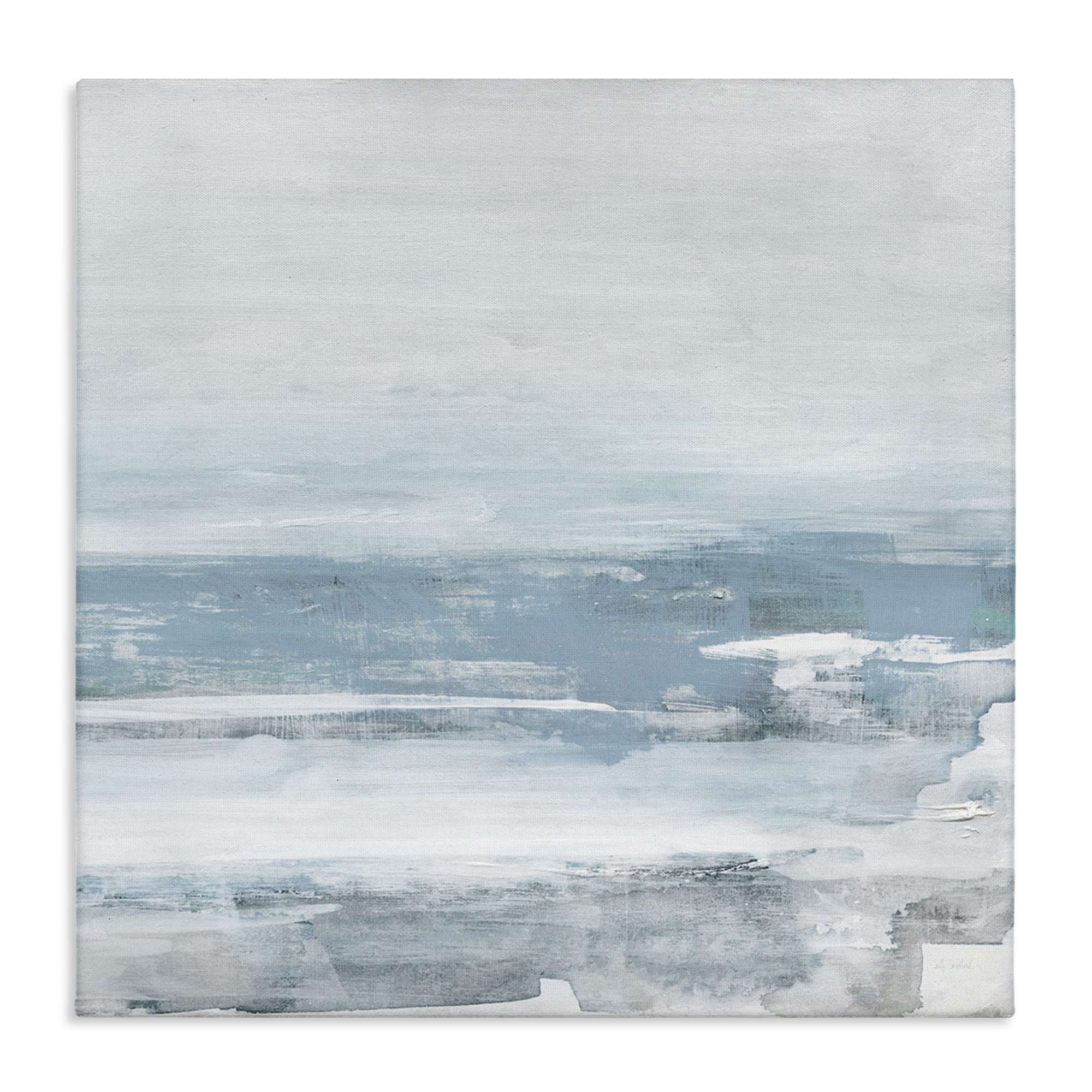 Stupell Industries Foggy Ocean Abstraction Abstract Painting Gallery Wrapped Canvas Art Print Wall Art, 17 x 17