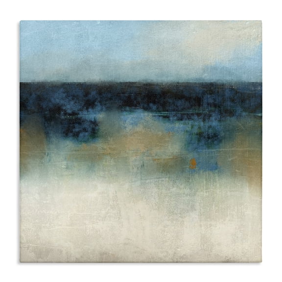 Stupell Industries Foggy Ocean Beach Scene Coastal Painting Gallery Wrapped Canvas Art Print Wall Art, 24 x 24