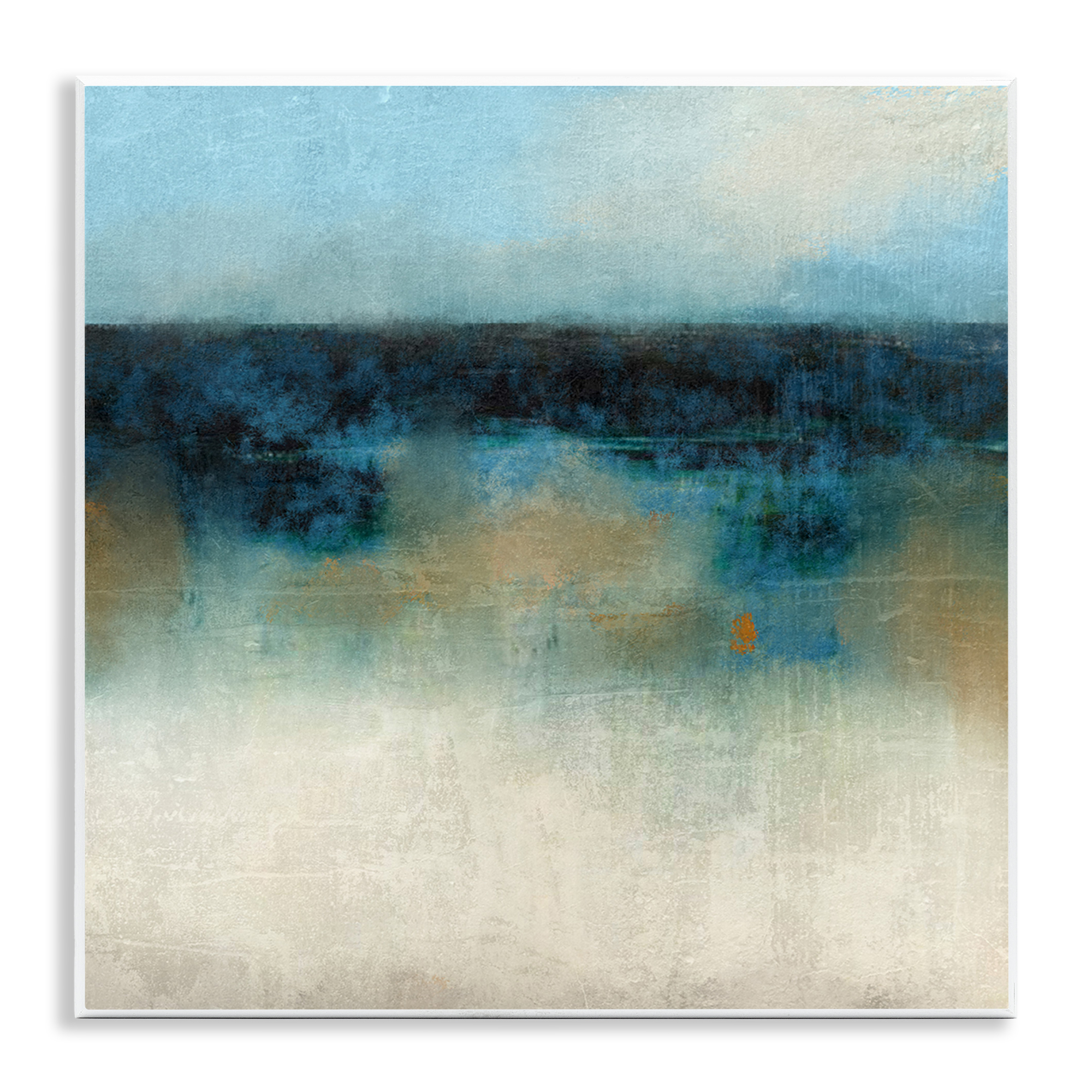 Stupell Industries Foggy Ocean Beach Scene Coastal Painting Unframed Art Print Wall Art, 12 x 12