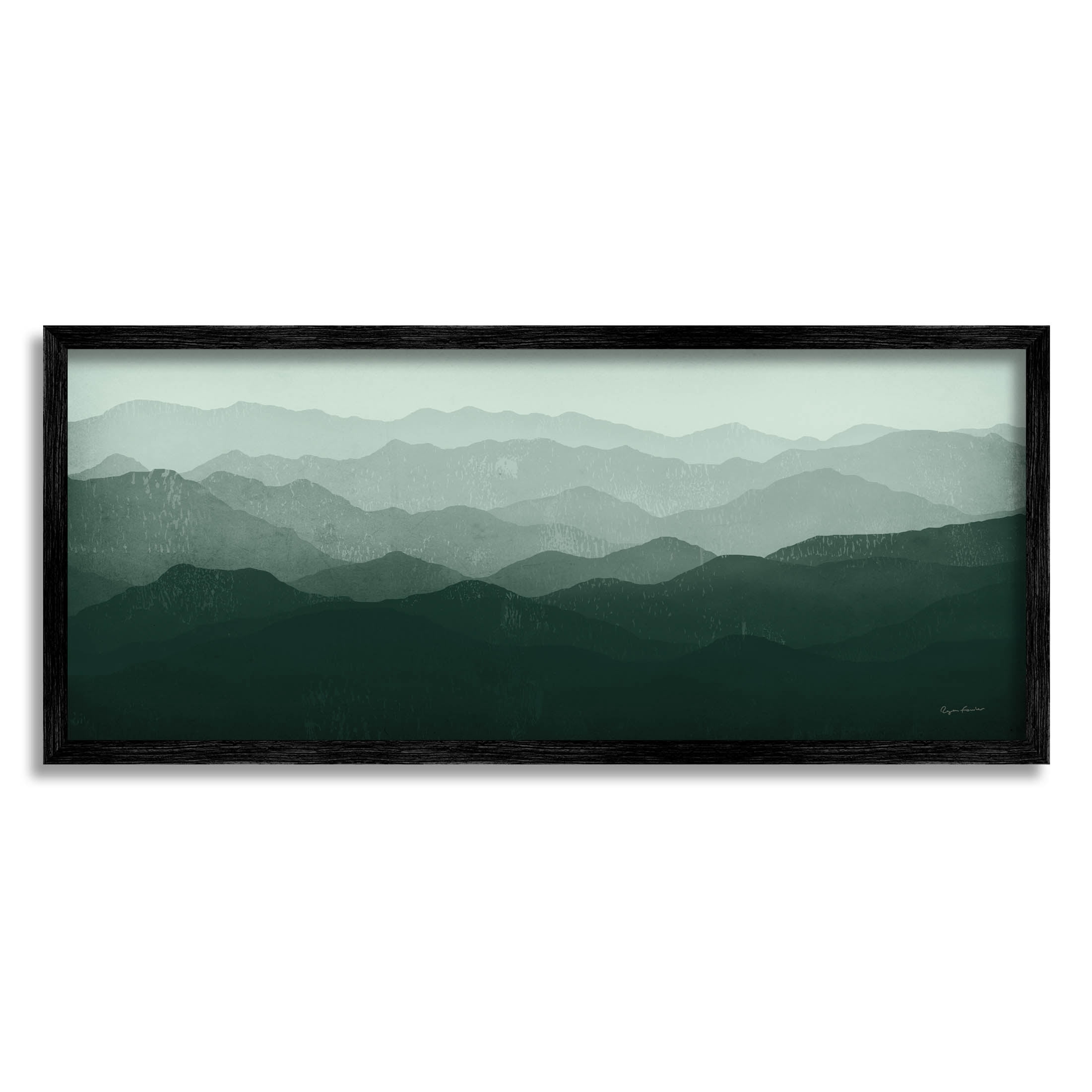 Stupell Industries Foggy Panoramic Mountain Range Photograph Black Framed Art Print Wall Art, Design by Ryan Fowler