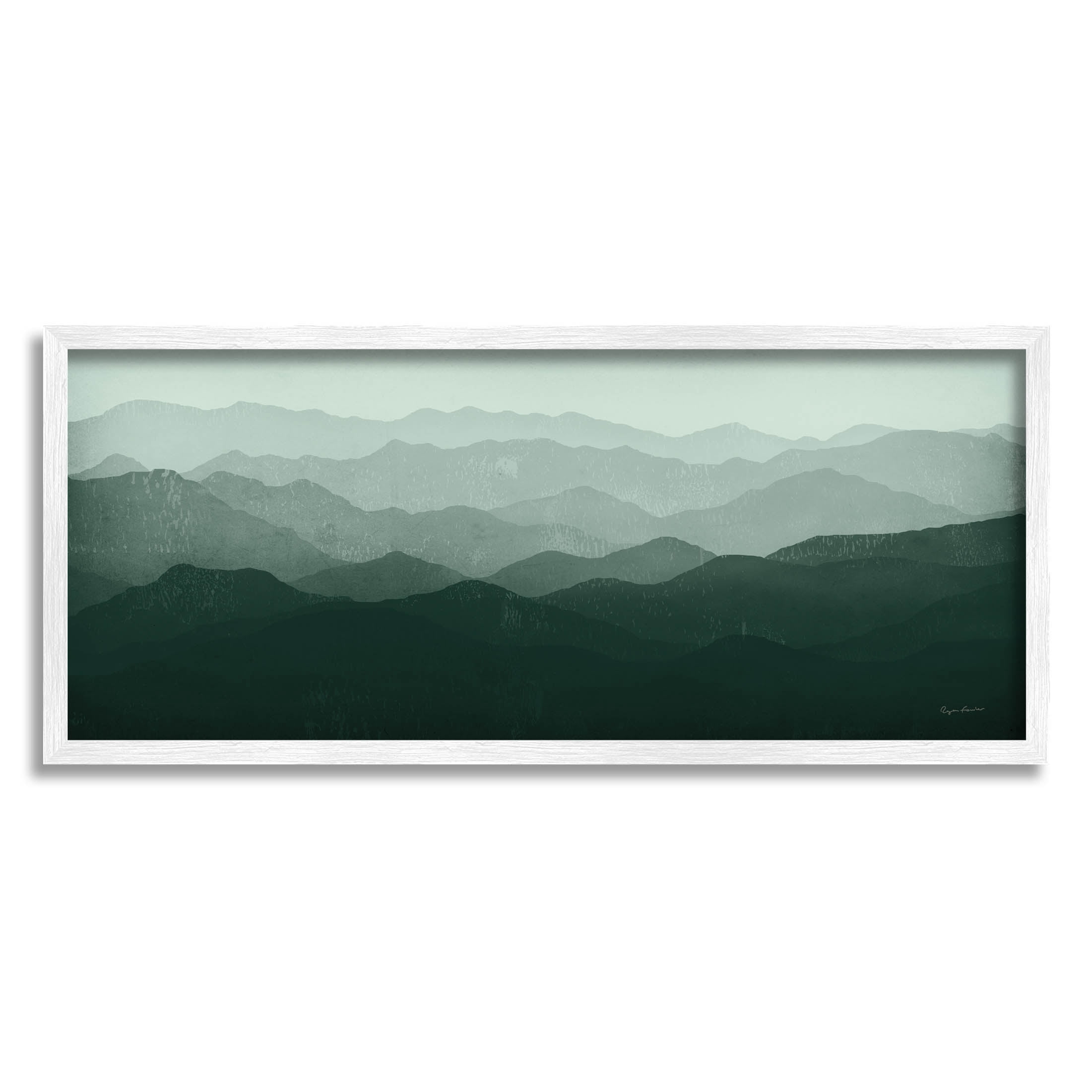 Stupell Industries Foggy Panoramic Mountain Range Photograph White Framed Art Print Wall Art, Design by Ryan Fowler