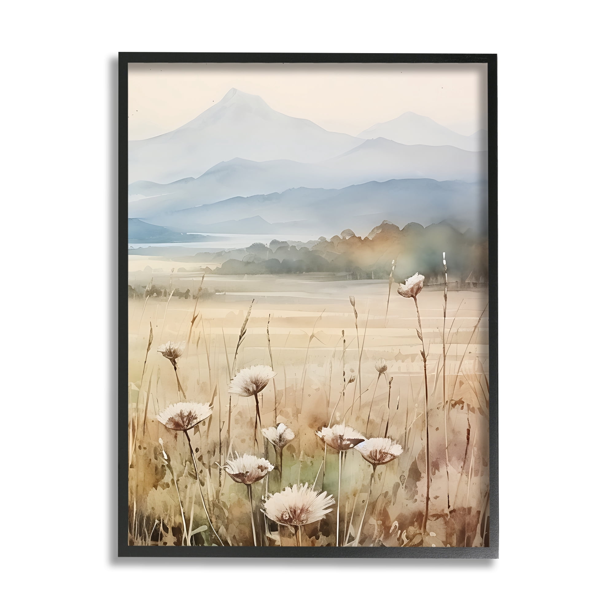 Stupell Industries Foggy Peaks Landscape Landscape Painting Black Framed Art Print Wall Art, 11 x 14