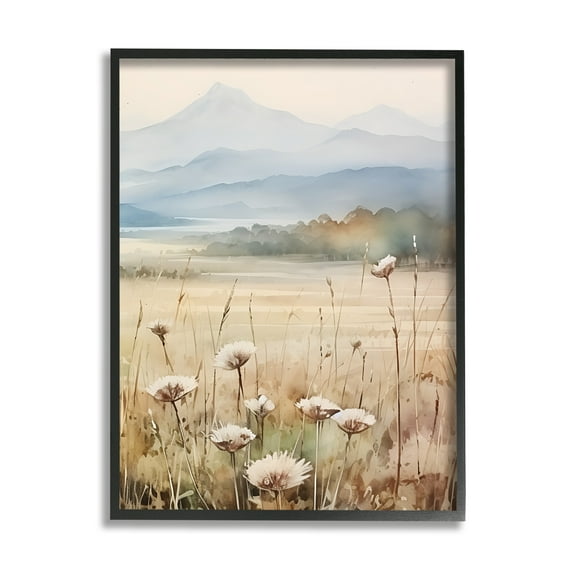 Stupell Industries Foggy Peaks Landscape Landscape Painting Black Framed Art Print Wall Art, 24 x 30