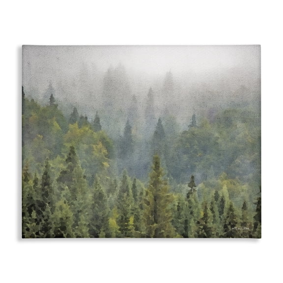 Stupell Industries Farmhouse Foggy Pine Forest Quiet Mountain Woods Atmospheric Canvas Art, 40 x 30, by Susan Ball