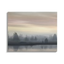 Stupell Industries Foggy Pond Reflection Nature Photography Gallery Wrapped Canvas Print Wall Art, 20 x 16