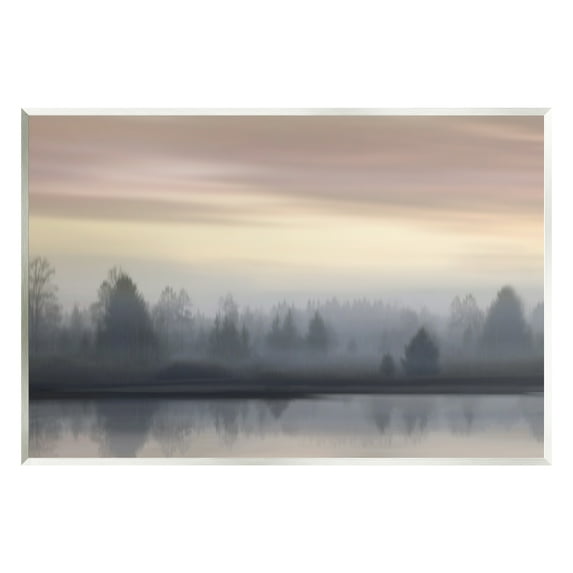 Stupell Industries Foggy Pond Reflection Nature Photography Unframed Art Print Wall Art, 15 x 10