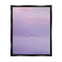 Stupell Industries Foggy Purple Lighthouse Nature Photography Black Floater Framed Art Print Wall Art, 17 x 21
