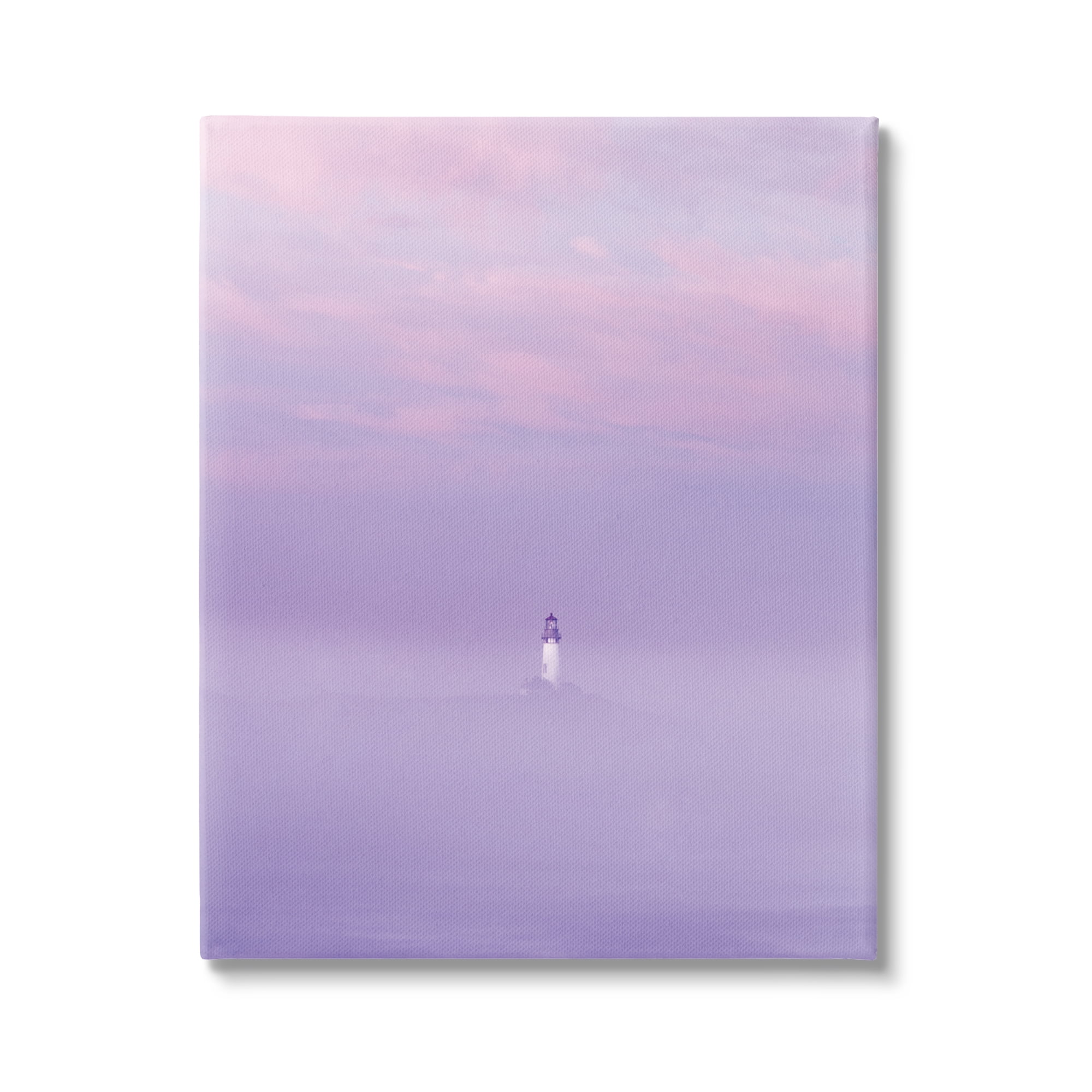 Stupell Industries Foggy Purple Lighthouse Nature Photography Gallery Wrapped Canvas Print Wall Art, 36 x 48