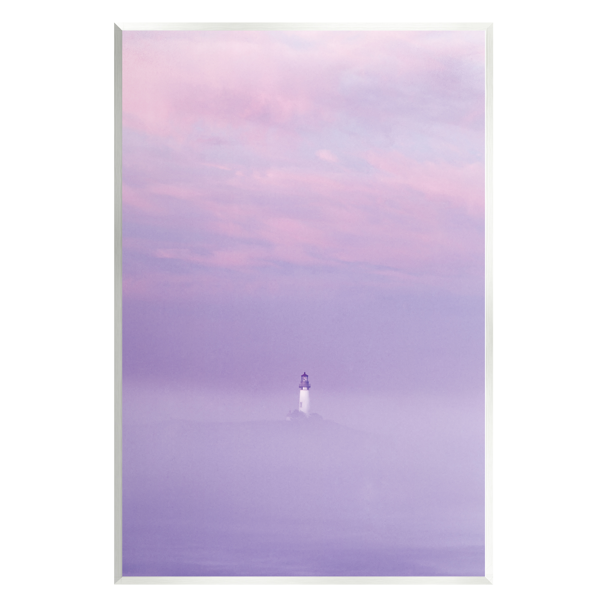 Stupell Industries Foggy Purple Lighthouse Nature Photography Unframed Art Print Wall Art, 13 x 19