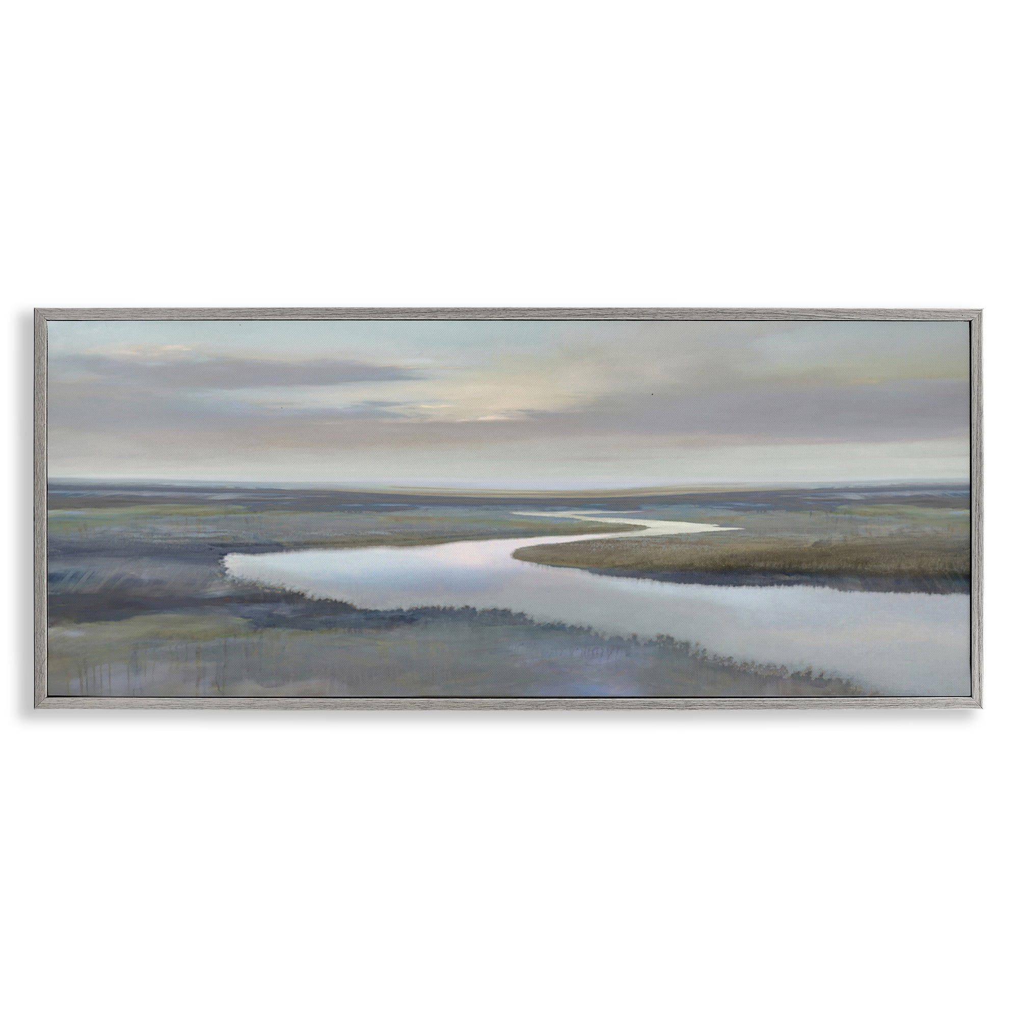 Stupell Industries Foggy Riverbend Atmosphere Gray Framed Giclee Art, design by Christy McKee