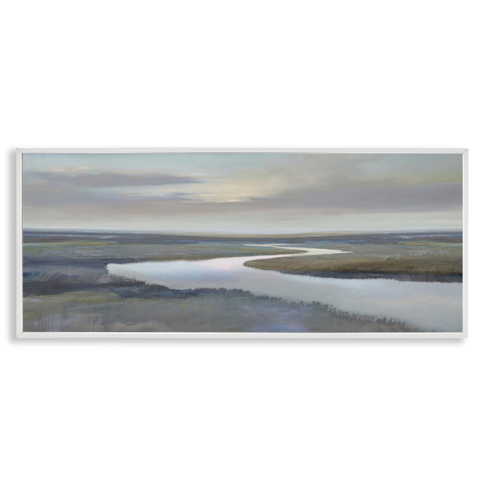Stupell Industries Foggy Riverbend Atmosphere White Framed Giclee Art, design by Christy McKee