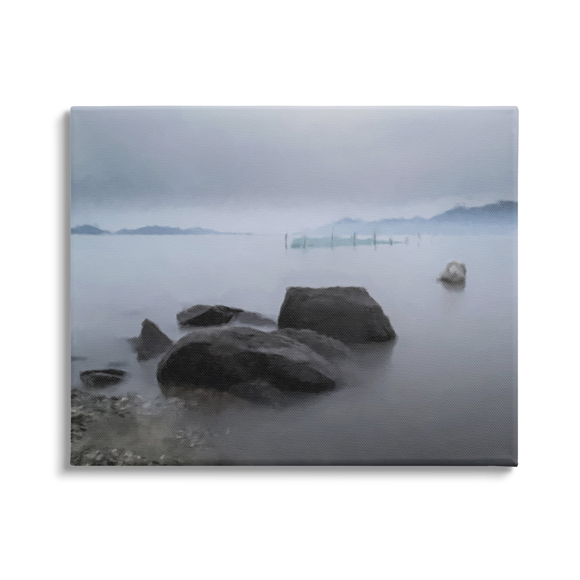 Stupell Industries Foggy Sea Landscape Nature Painting Gallery Wrapped Canvas Print Wall Art, 40 x 30