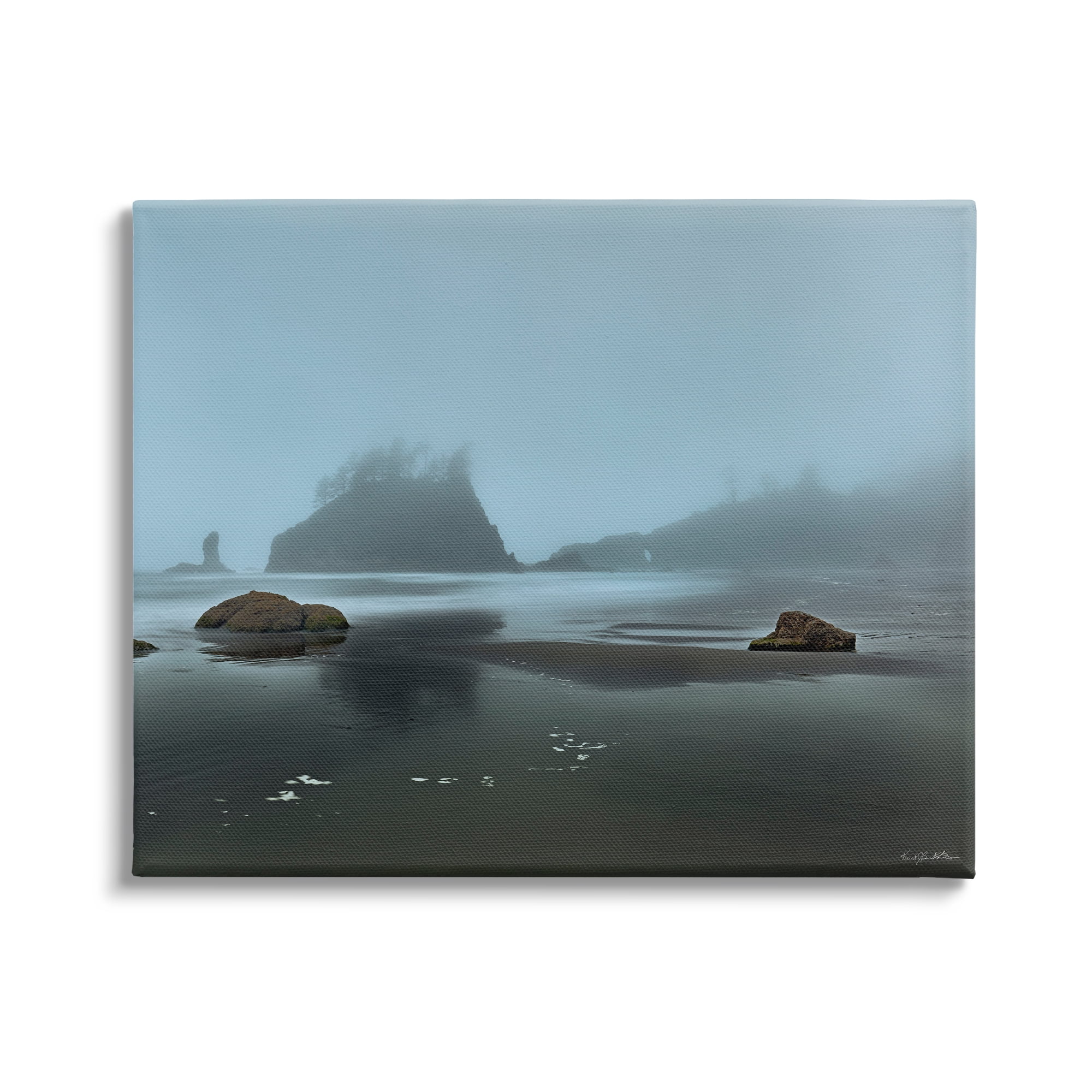 Stupell Industries Foggy Shore Landscape Landscape Photography Gallery Wrapped Canvas Art Print Wall Art, 20 x 16