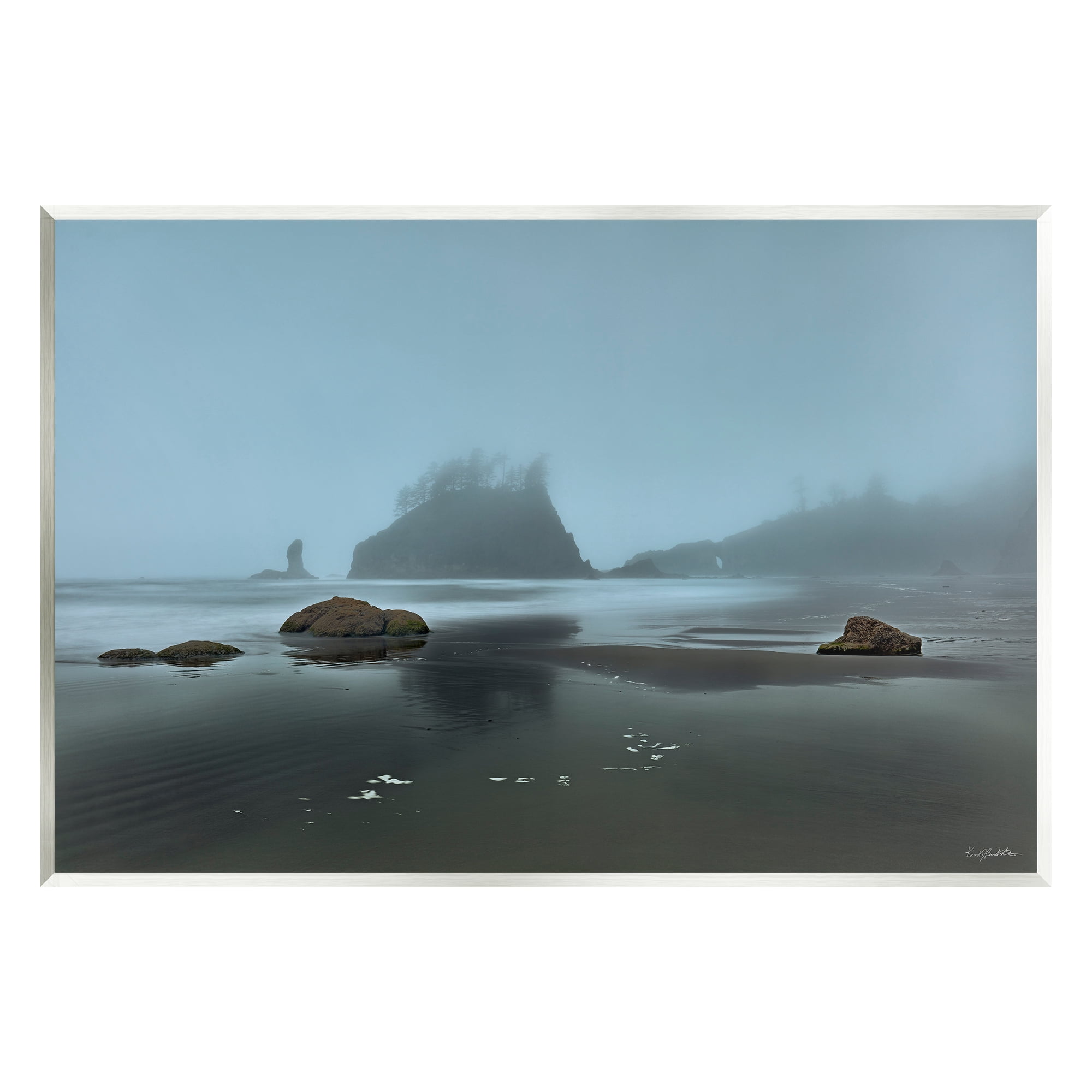 Stupell Industries Foggy Shore Landscape Landscape Photography Unframed Art Print Wall Art, 15 x 10