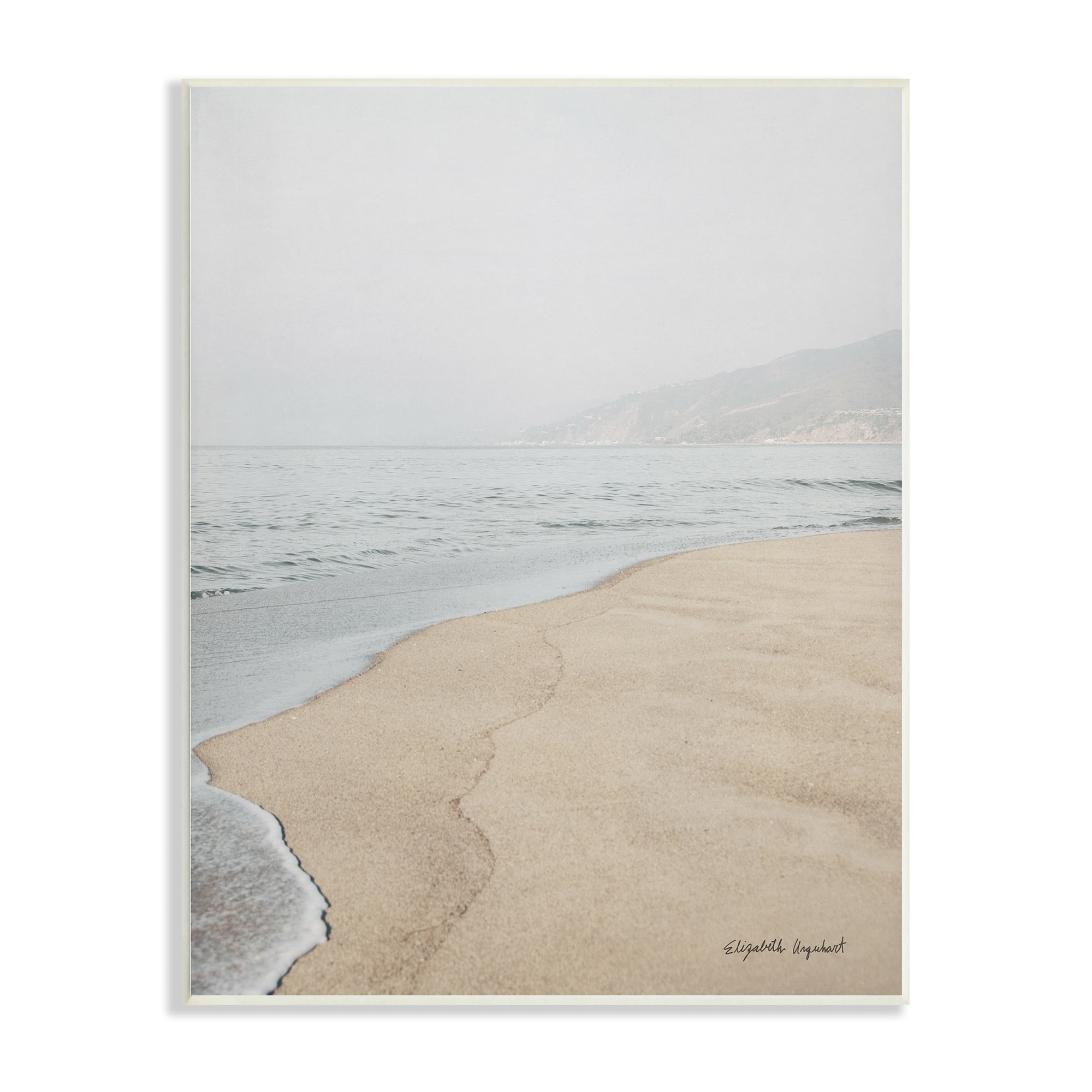Stupell Industries Foggy Sky Beach Shoreline Landscape Illustration, 10 x 15, Design by Elizabeth Urquhart